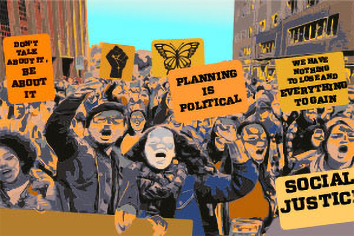 illustration of protestors