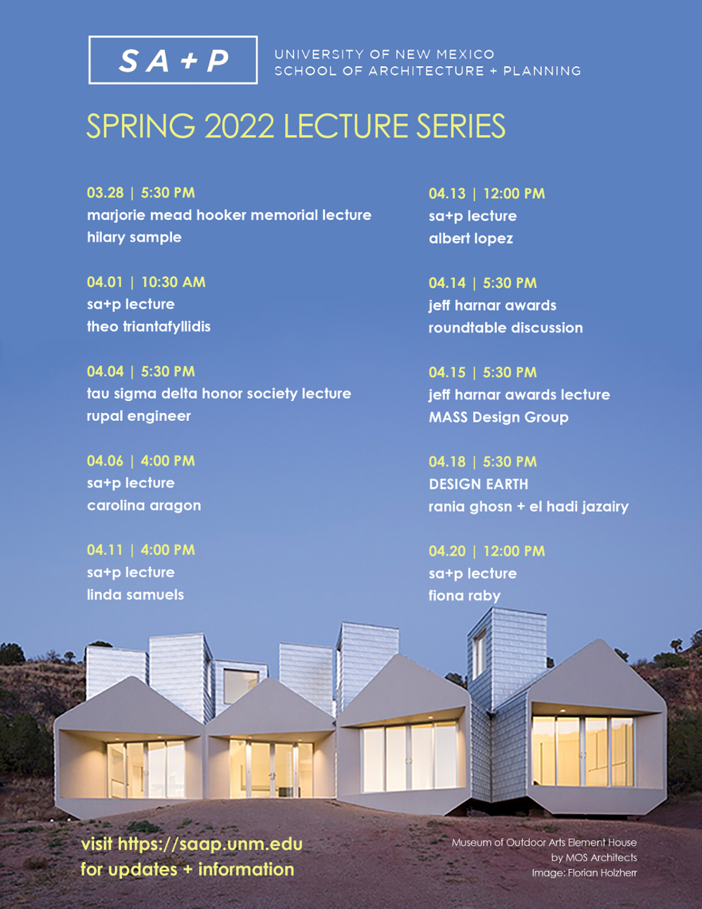 Spring Lecture Series 2022 Flyer with titles and dates. Please see below this image for events dates and times.